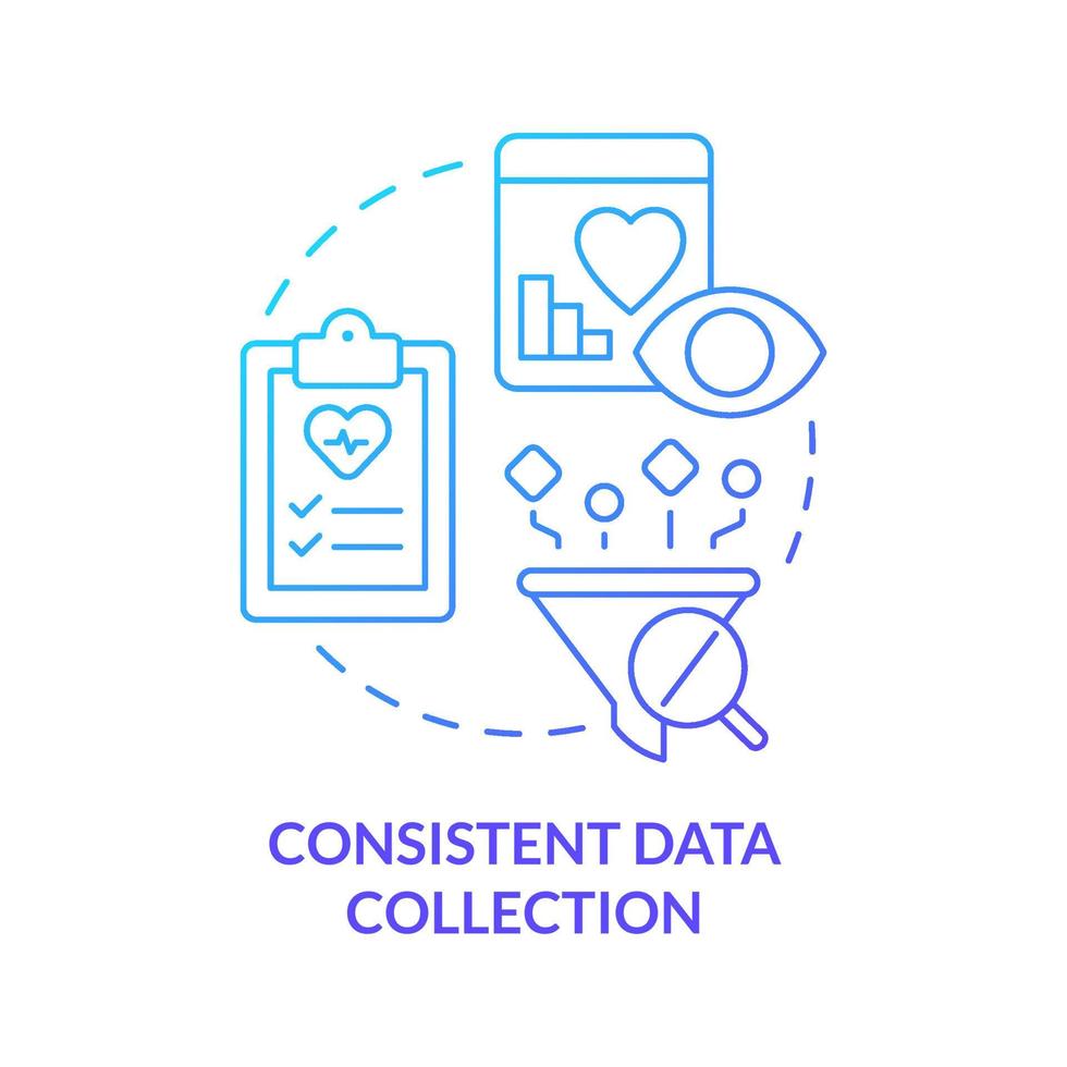 Consistent data collection blue gradient concept icon. Prepare healthcare for future pandemics abstract idea thin line illustration. Remote testing. Isolated outline drawing. vector