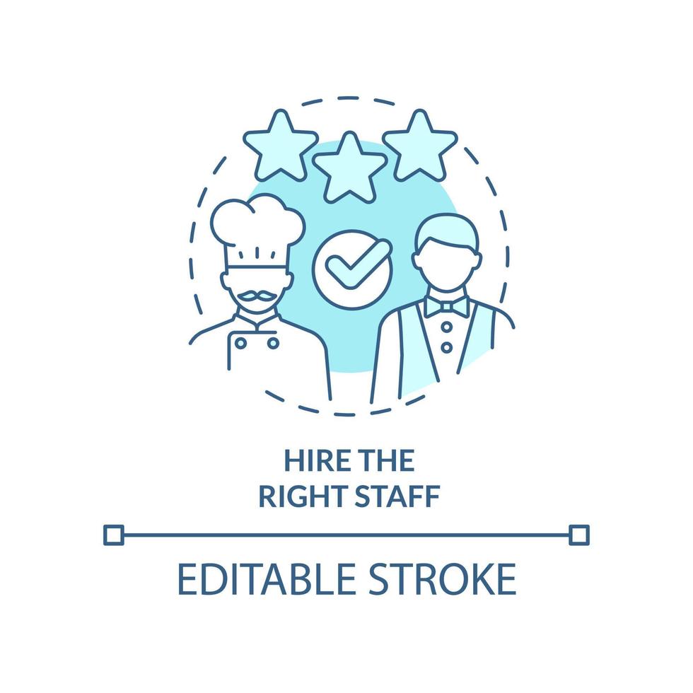 Hire right staff turquoise concept icon. Planning for new 