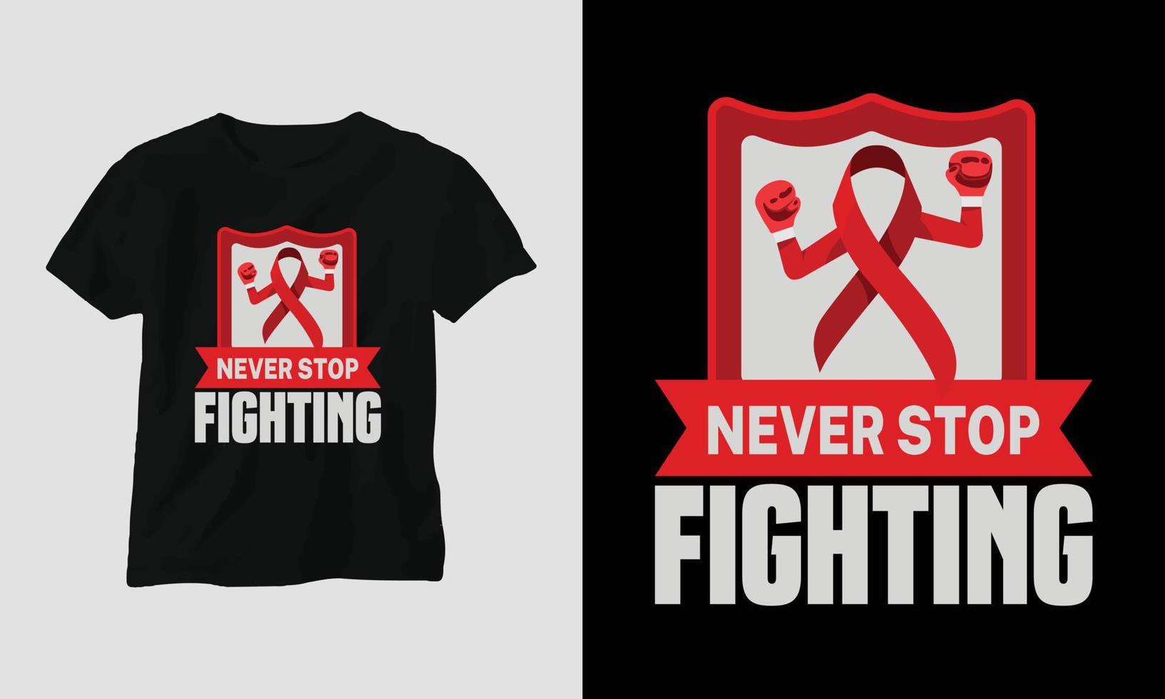 World AIDS Day T-shirt Design with red and pink colors and AIDS Sign ribbon, Condom vector