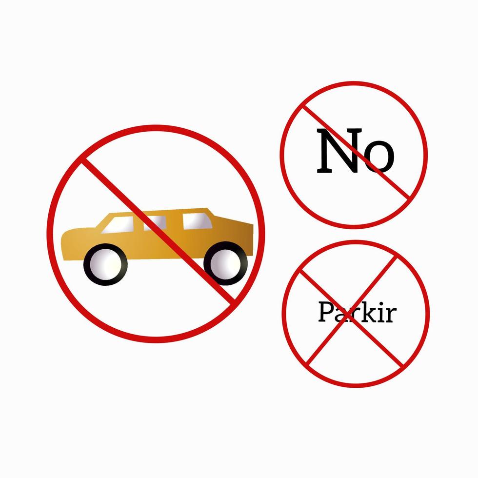 vector illustration of no parking icon symbol