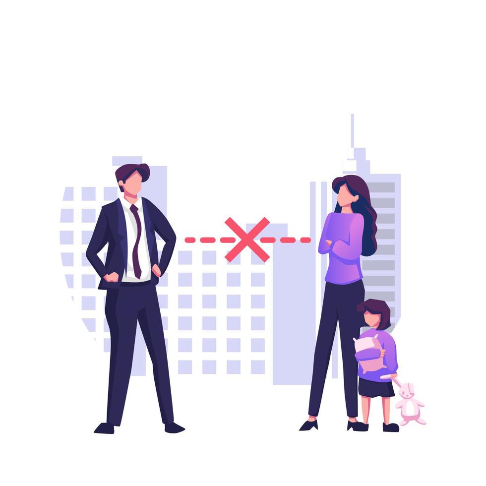 Family conflict angry unhappy people flat style illustration design vector