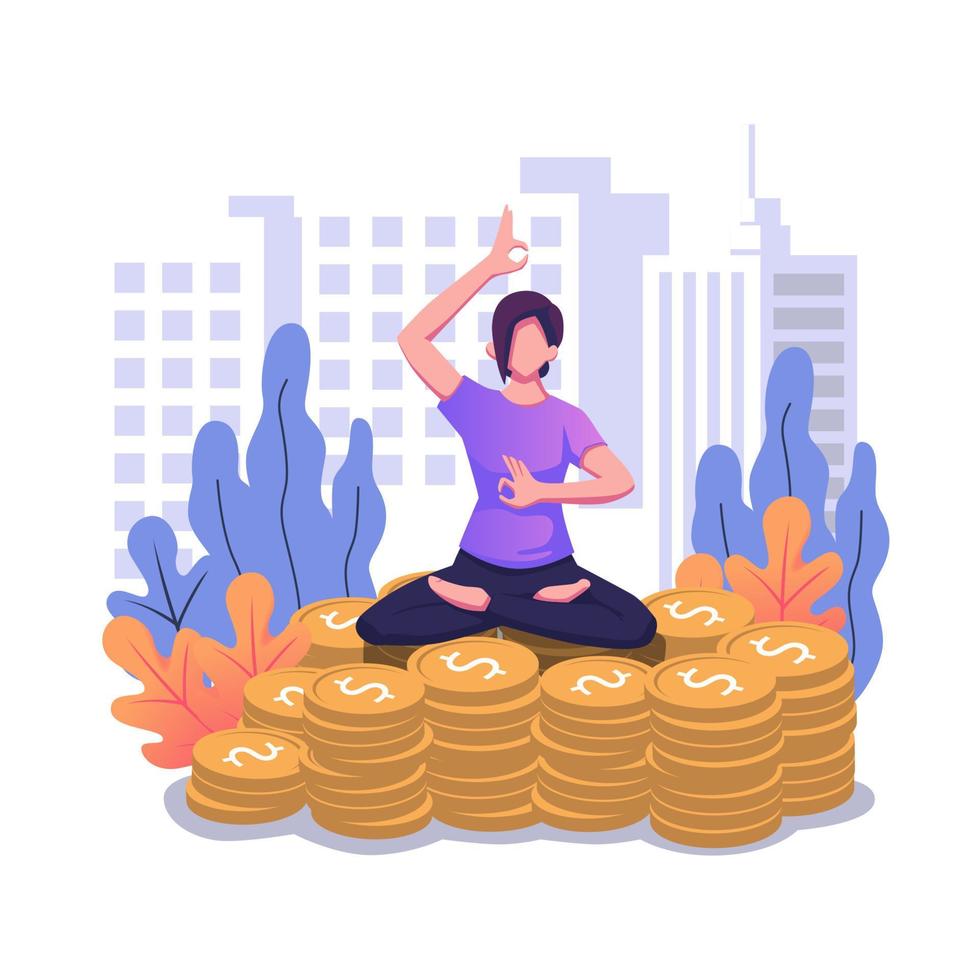 Financial guru or expert behavioral finance mindfulness for wealth management money vector