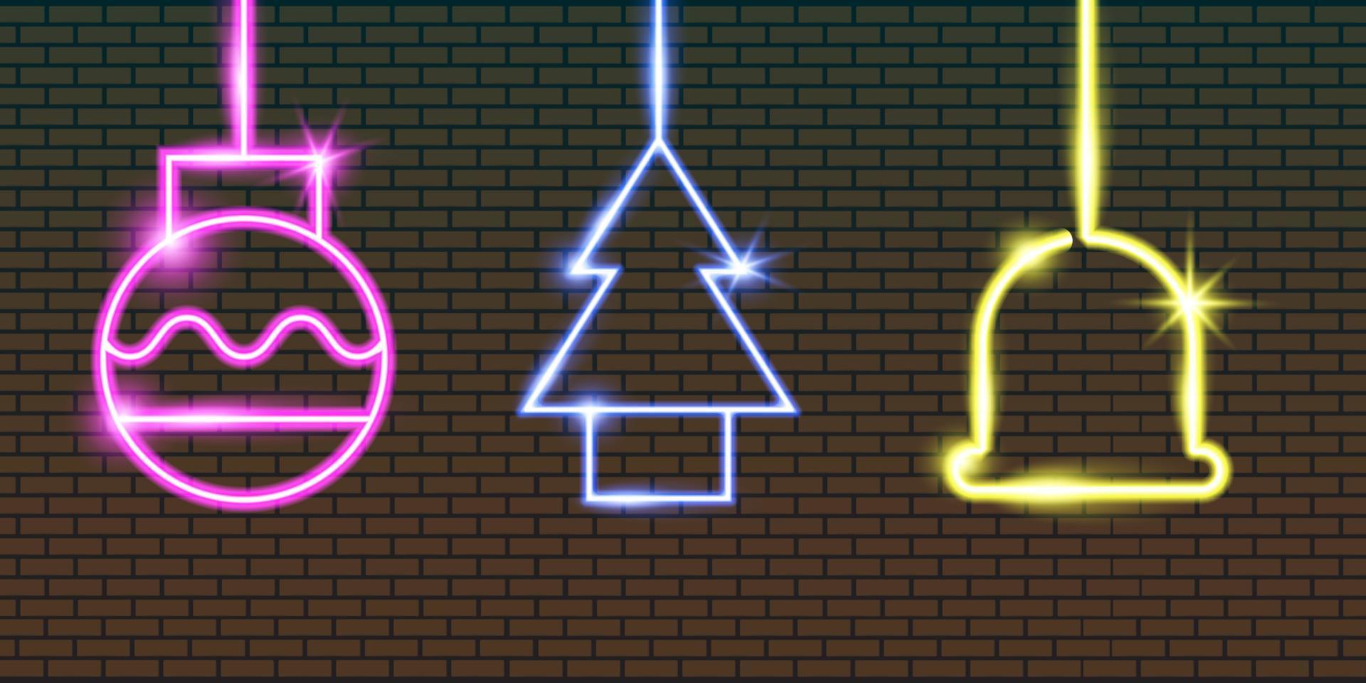 neon christmas background vector design