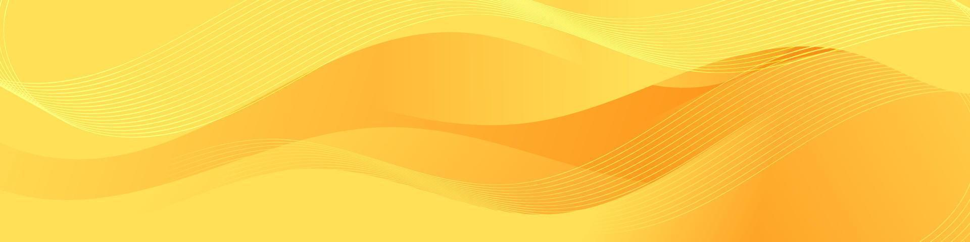 Abstract Yellow Fluid Wave Banner Template vector