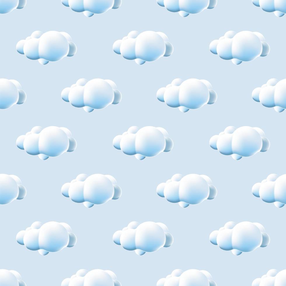 Seamless pattern with clouds. Cute Clouds Pattern. Cartoon clouds background blue sky seamless pattern. Vector illustration