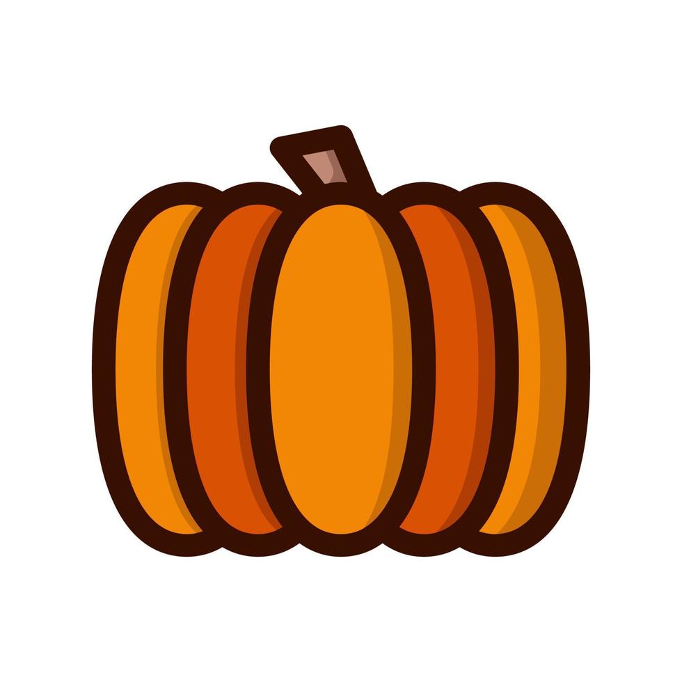 Pumpkin icon. Colorful cartoon pumpkin icon. Pumpkin vector isolated. Orange pumpkin. Vegetable in the flat style. Pumpkin logo. Vector illustration