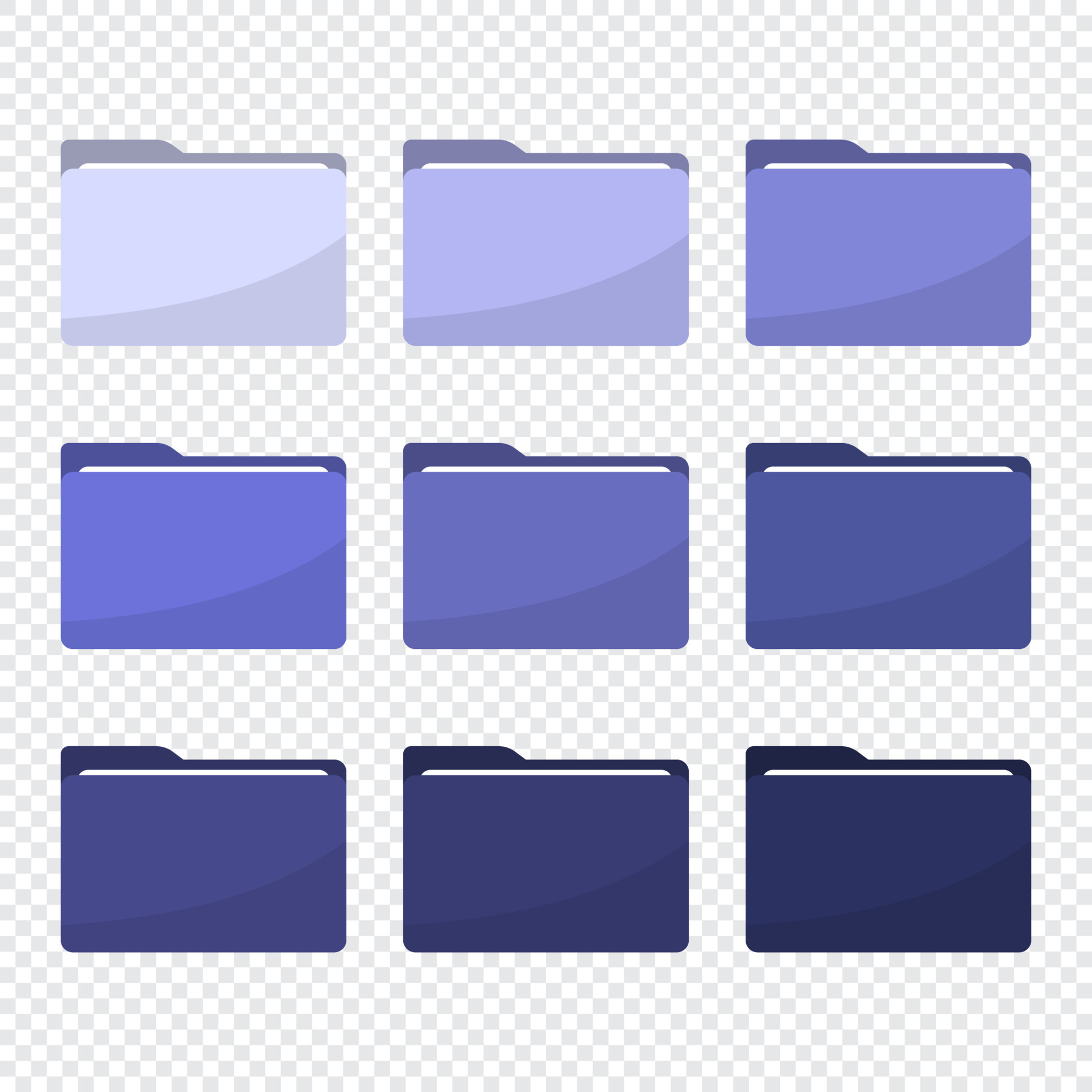 Folder icons set in trendy 2022 very peri color. Trendy lavender violet ...