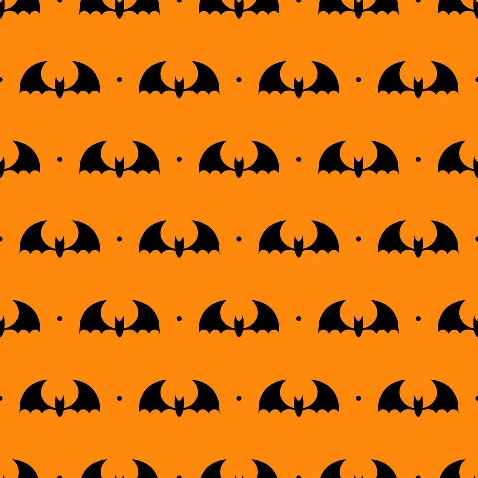 Vector seamless pattern with black bats. Bats silhouette seamless pattern. Scary endless background with flittermouse. Vector illustration