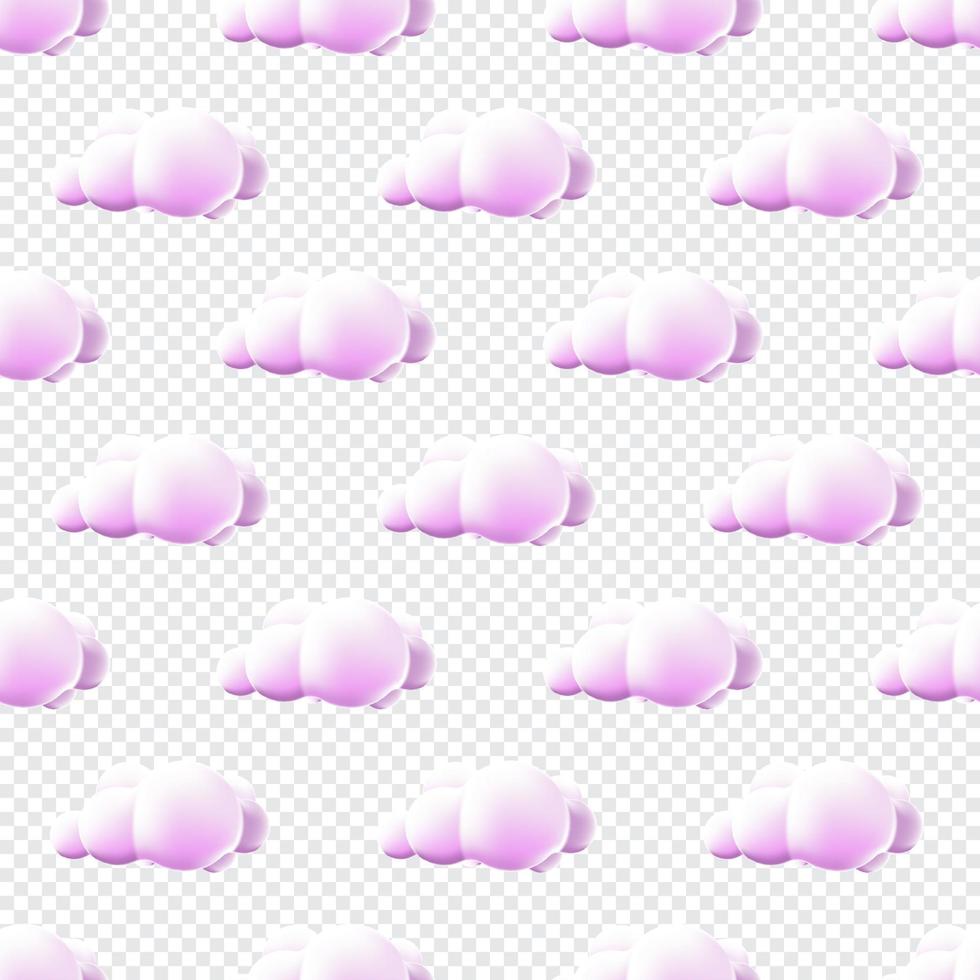 Seamless pattern with clouds. Cute Clouds Pattern. Cartoon clouds background pink sky seamless pattern. Vector illustration