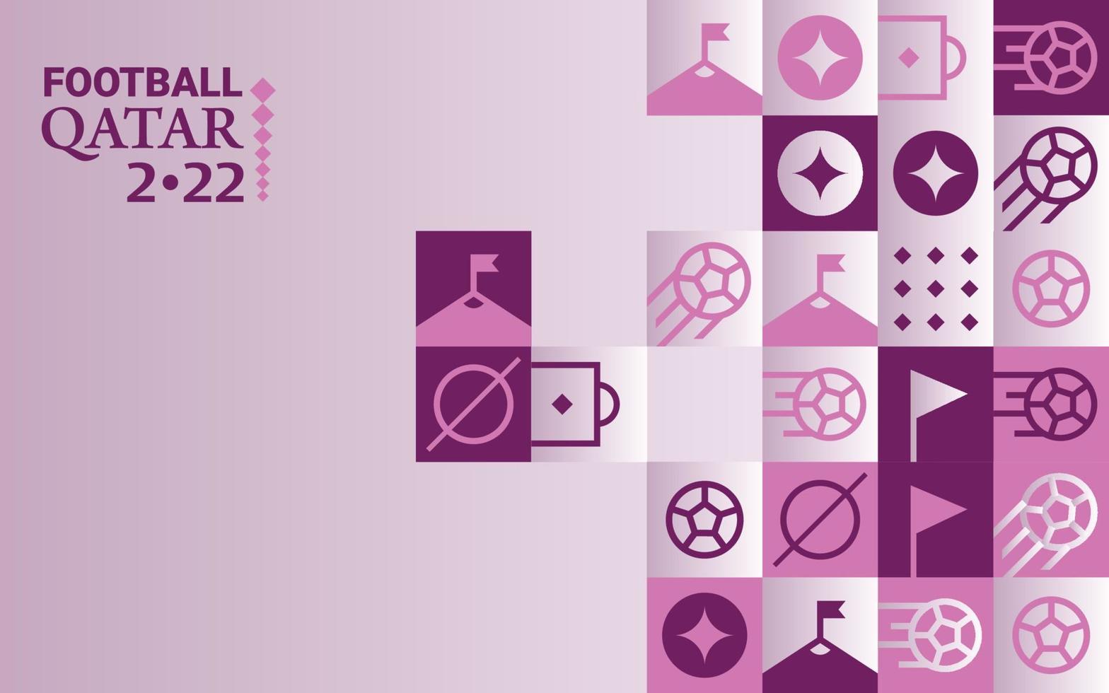 Fifa World Cup Football Banner Background Qatar Doha 2022. International Soccer organization in Qatar. vector