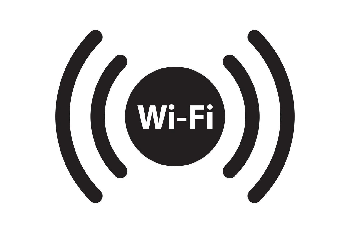 símbolo de zona libre de wifi. señal de señal inalámbrica. icono de vector de internet móvil.