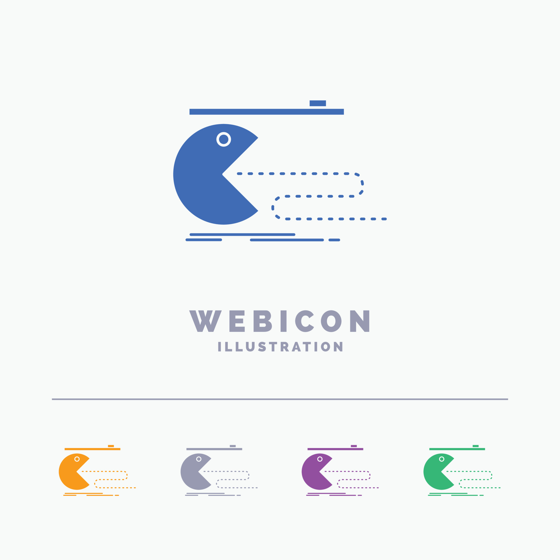 Character. computer. game. gaming. pacman 5 Color Glyph Web Icon