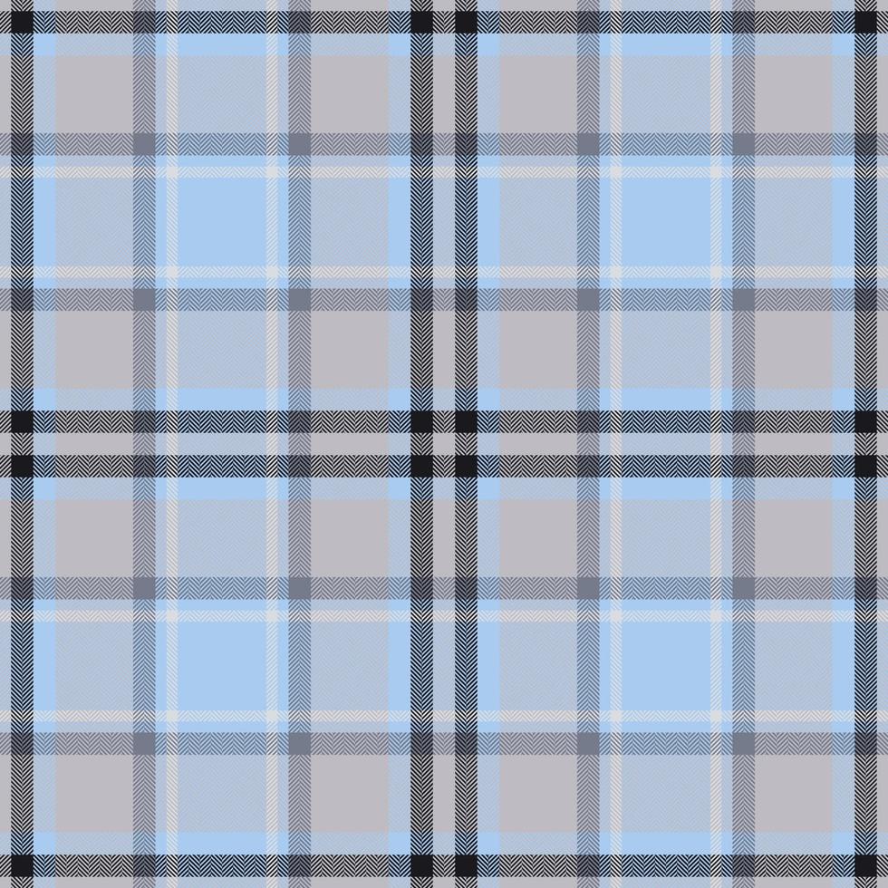 Plaid seamless pattern in blue. Check fabric texture. Vector textile print.