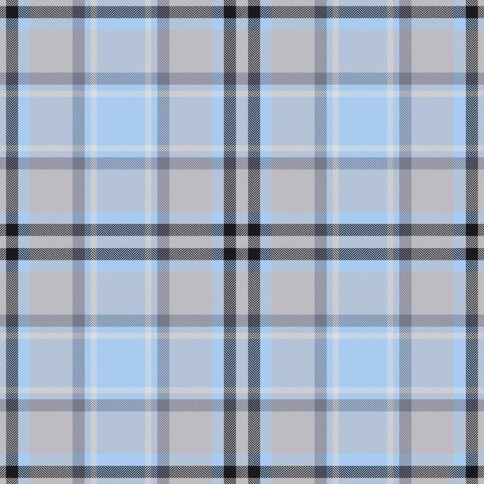 Plaid seamless pattern in blue. Check fabric texture. Vector textile print.