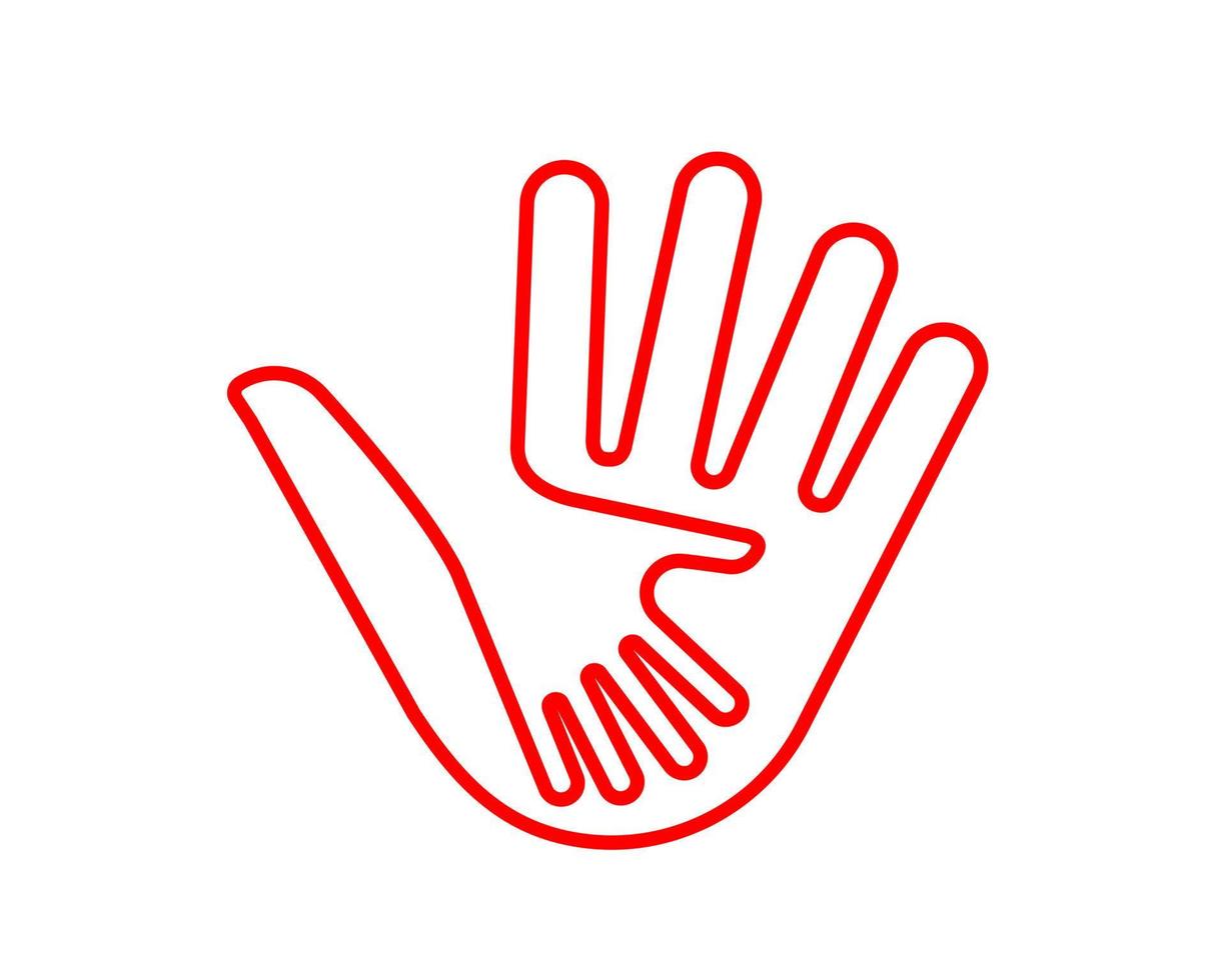 Charity and Relief Kids Icon. Hand Donate blood vector illustration. Healt care line design symbol.