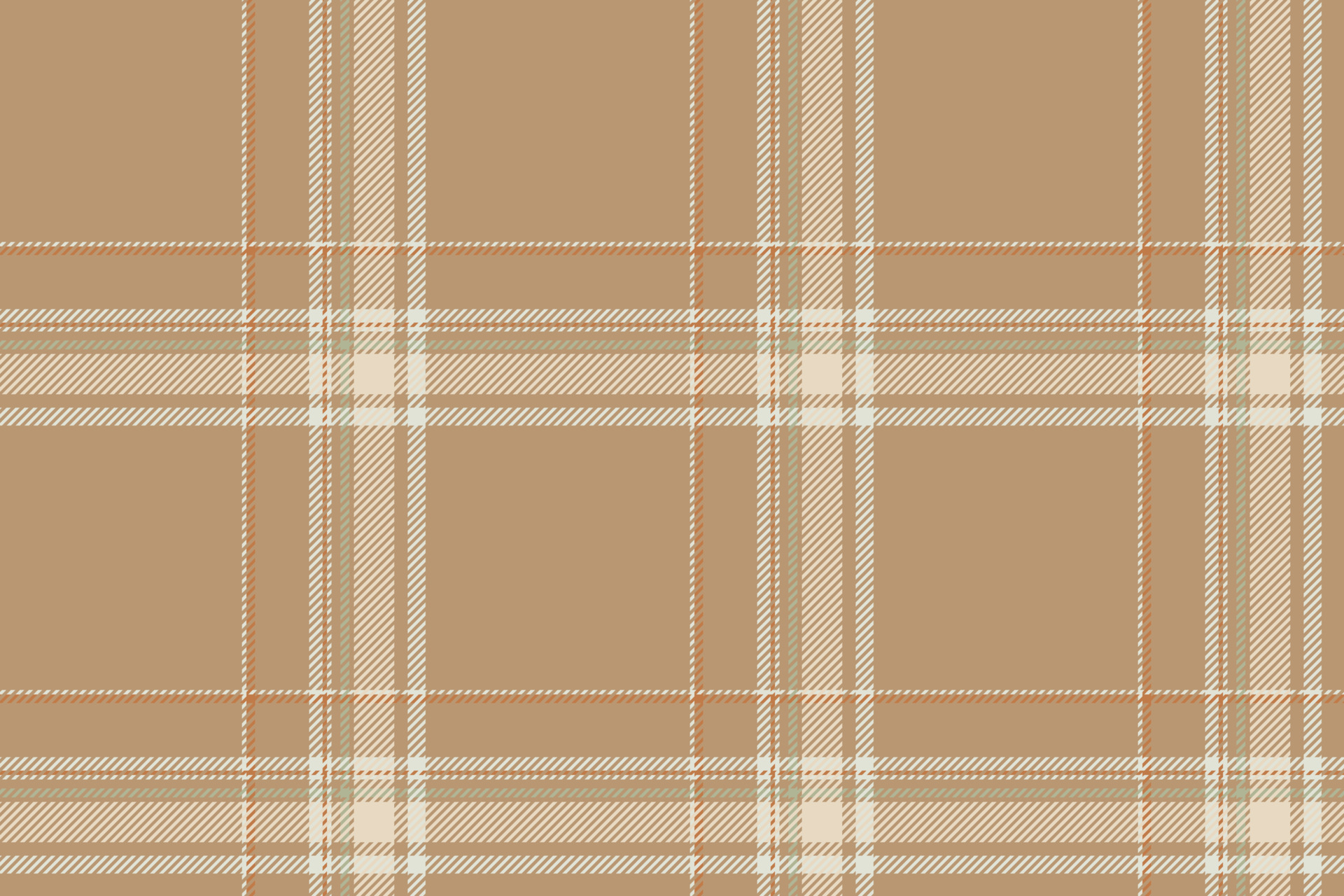 Plaid background, check seamless pattern in beige. Vector fabric