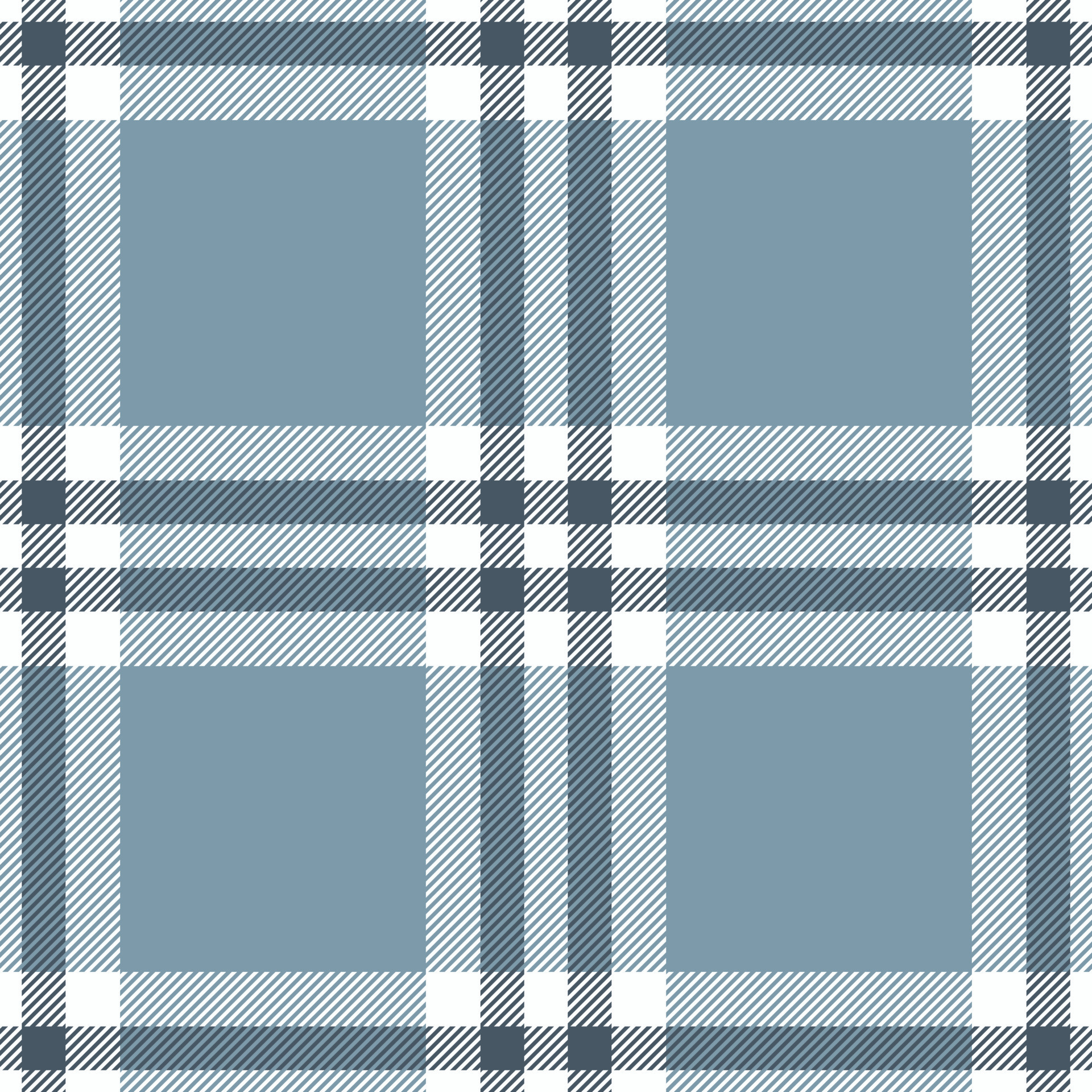Plaid seamless pattern in blue. Check fabric texture. Vector textile