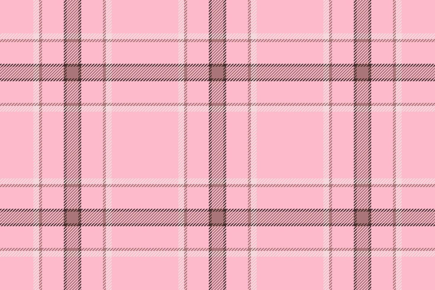 Plaid background, check seamless pattern in pink. Vector fabric texture for textile print, wrapping paper, gift card or wallpaper.