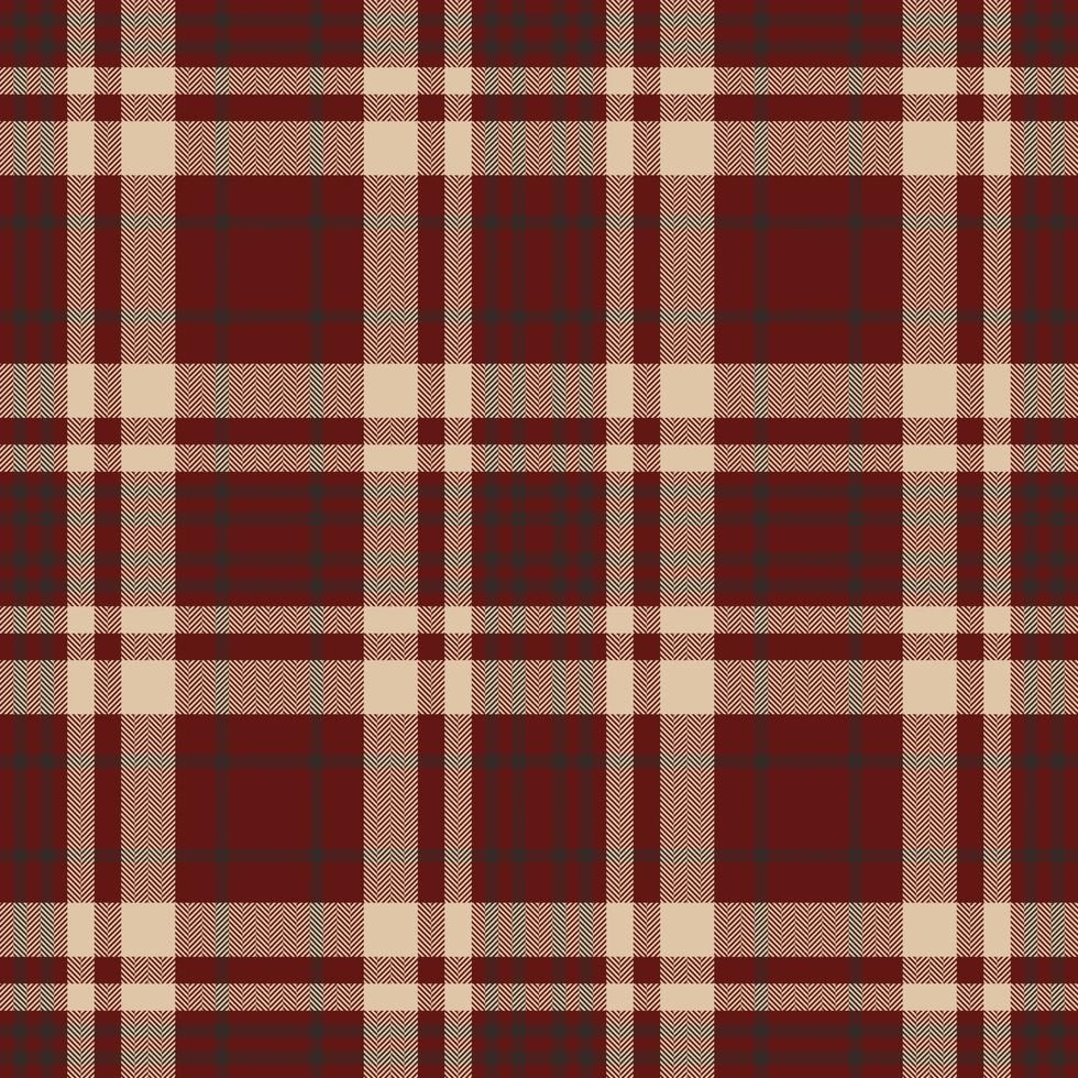 Plaid seamless pattern in red. Check fabric texture. Vector textile print.