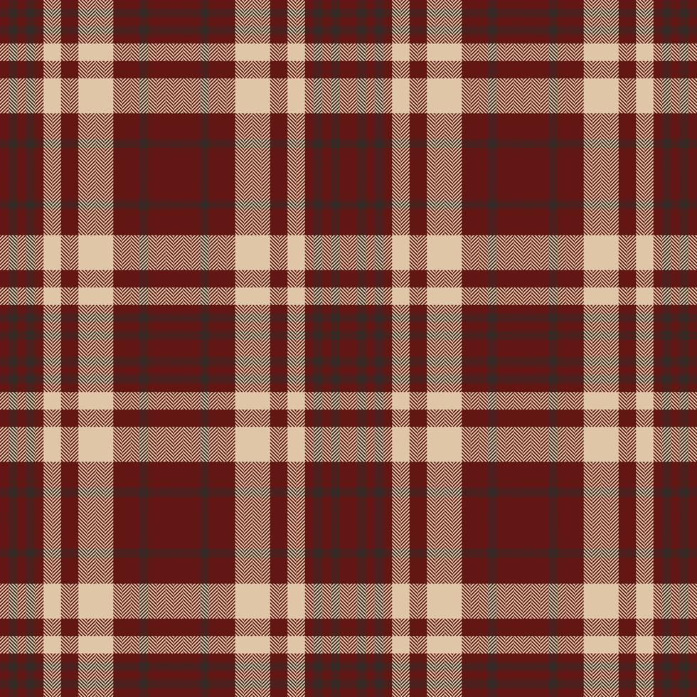 Plaid seamless pattern in red. Check fabric texture. Vector textile print.