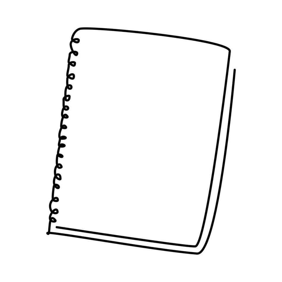 One line drawing of a note book. stationary for school equipment. Back to school or creative thinking concept. Modern continuous line draw design graphic vector