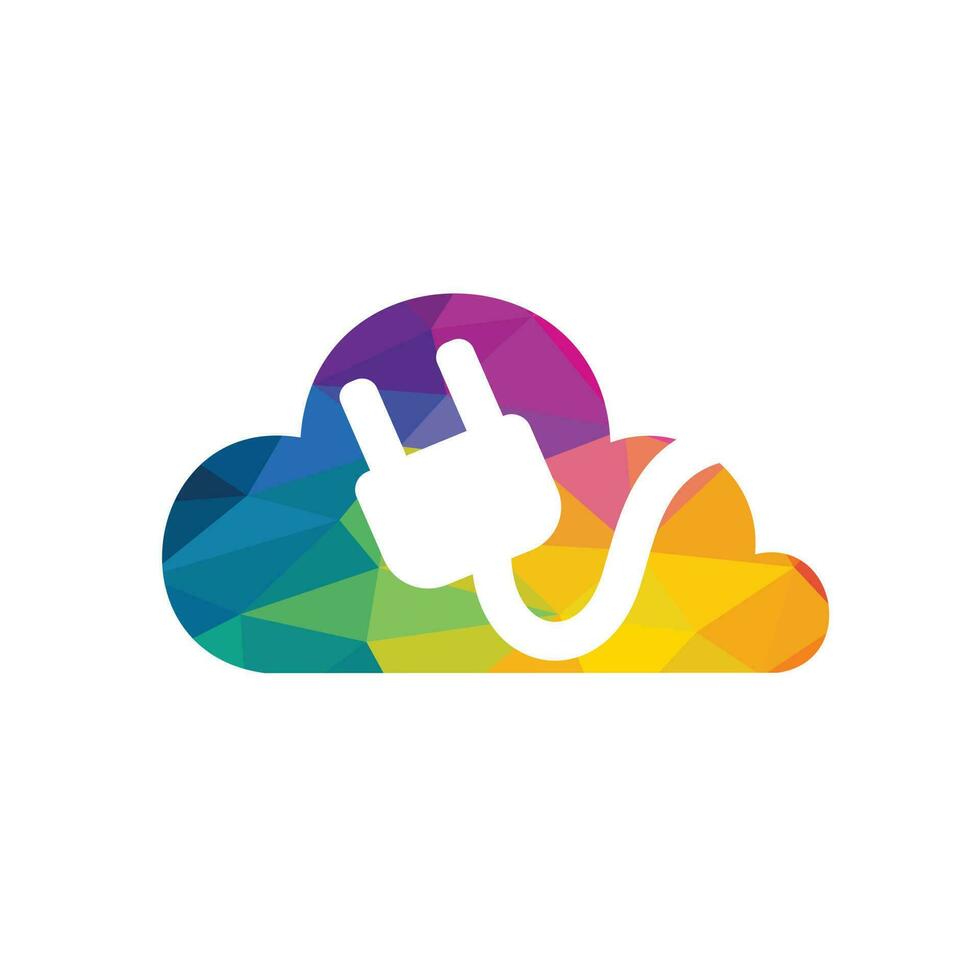 Electric power plug and cloud vector logo design. Power logo design template. Power energy symbol.
