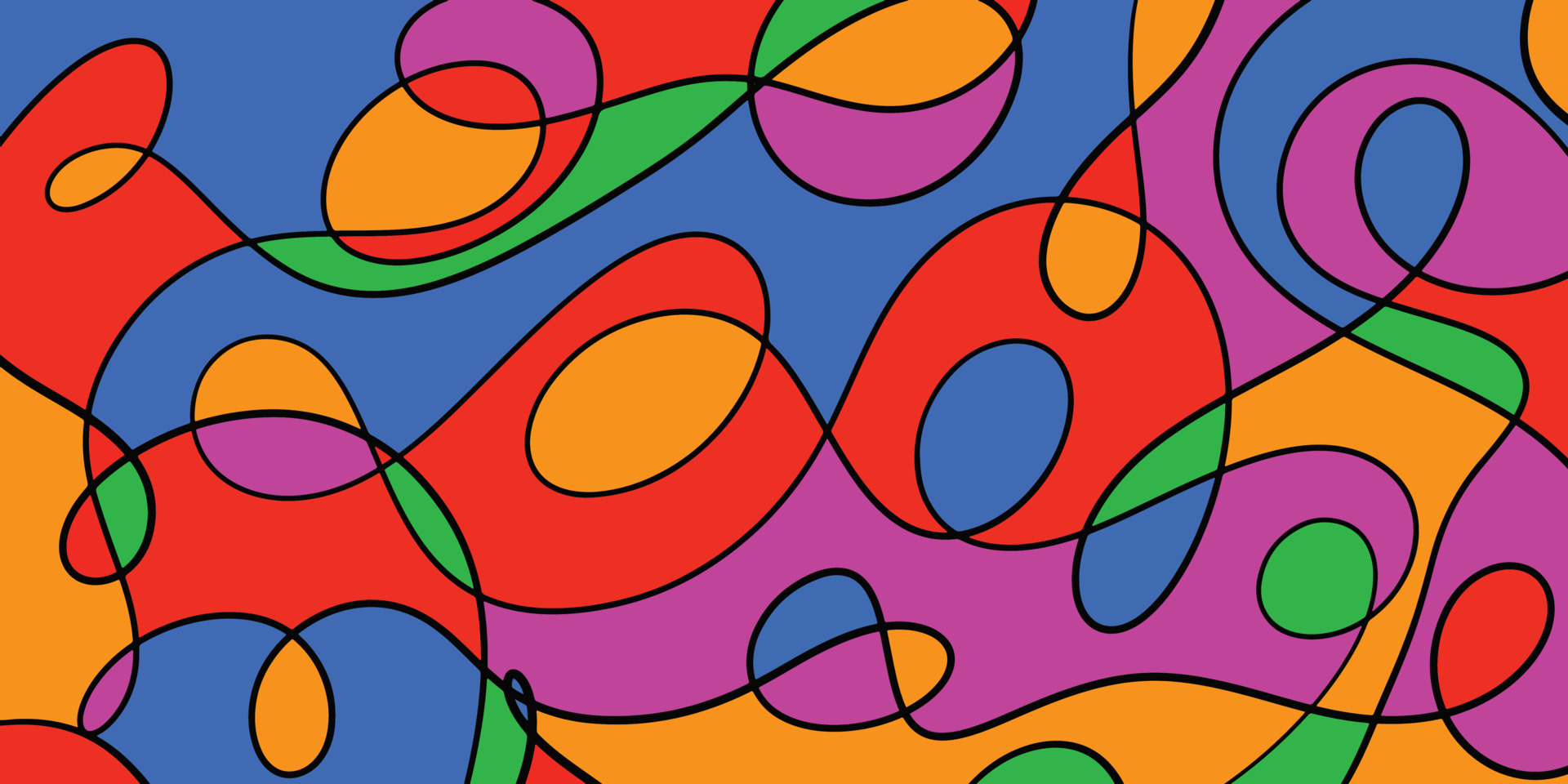 Abstract fluid background in retro outline and color design. Trendy