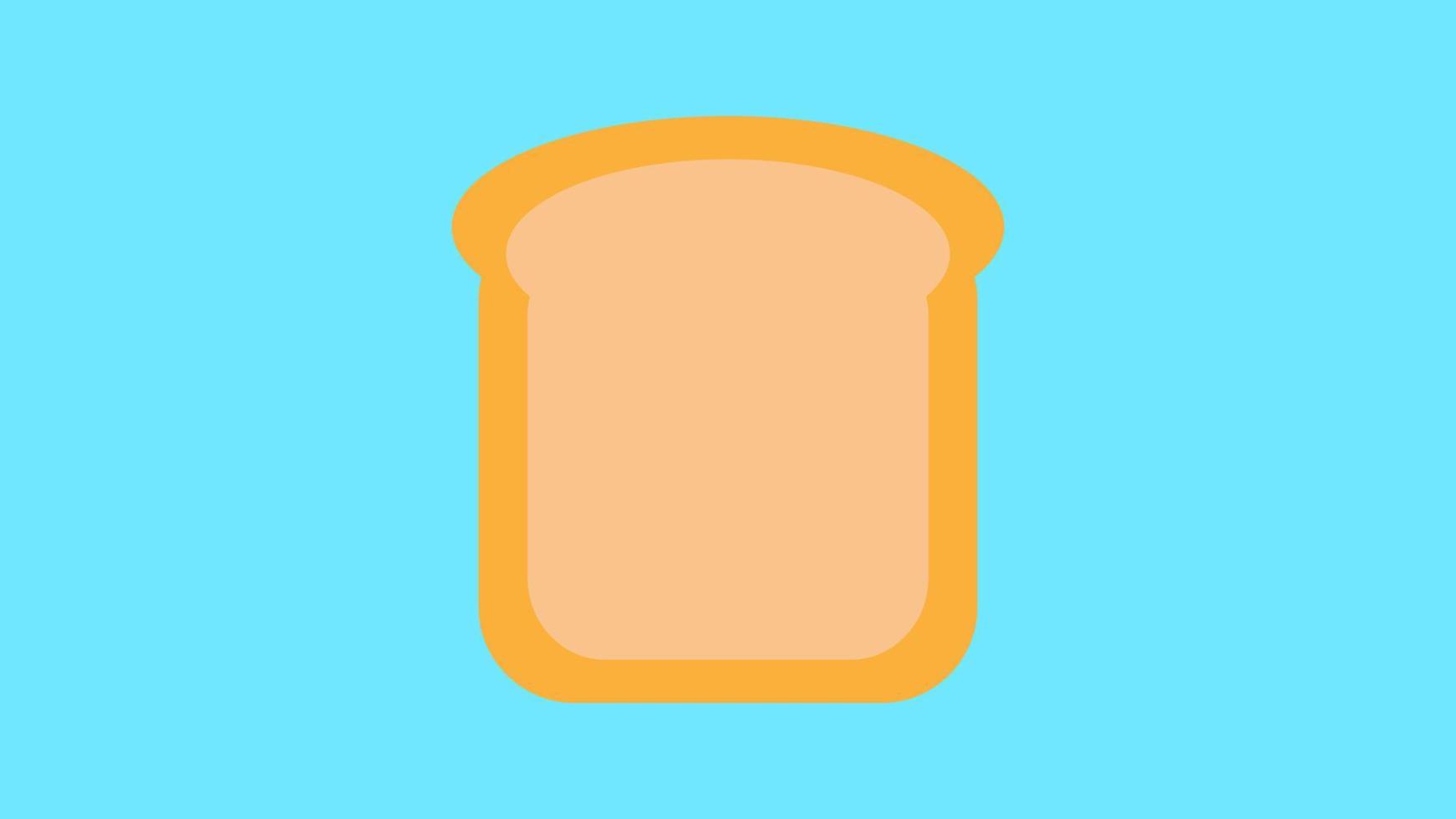 a piece of bread with a crust on a blue background. vector illustration. sandwich bread, base for a filled sandwich. drawing with food, a piece of white bread