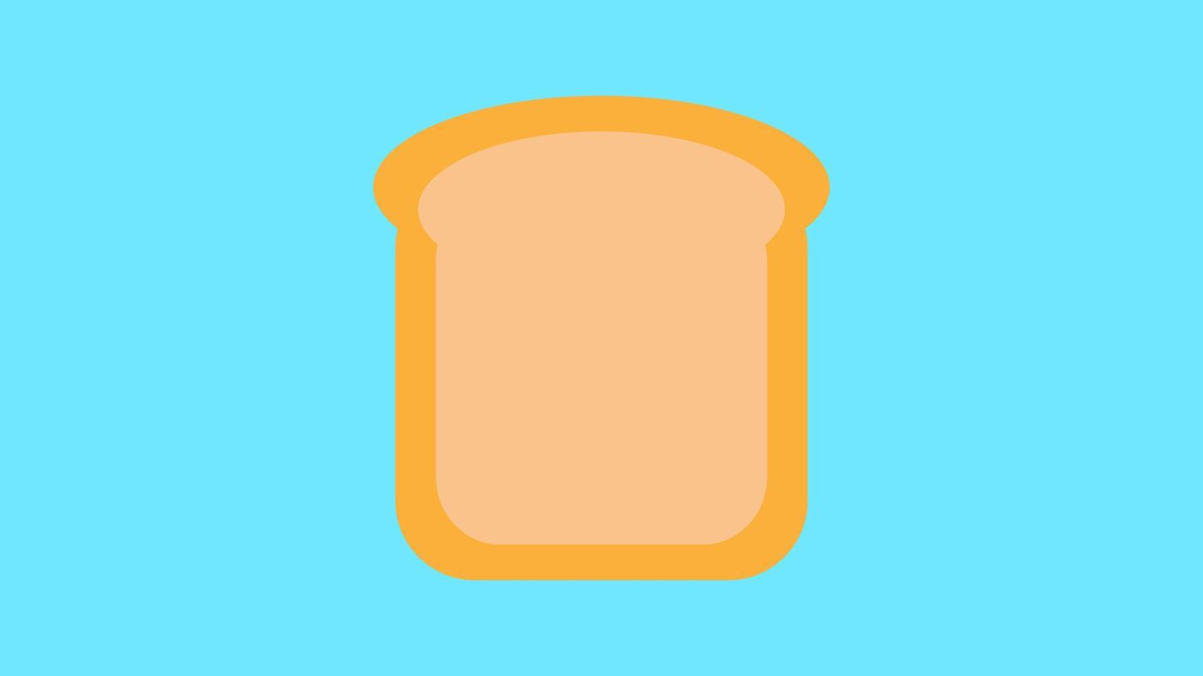 un trozo de pan con una corteza sobre un fondo azul. ilustración vectorial pan de molde, base para un bocadillo relleno. dibujo con comida, un trozo de pan blanco vector