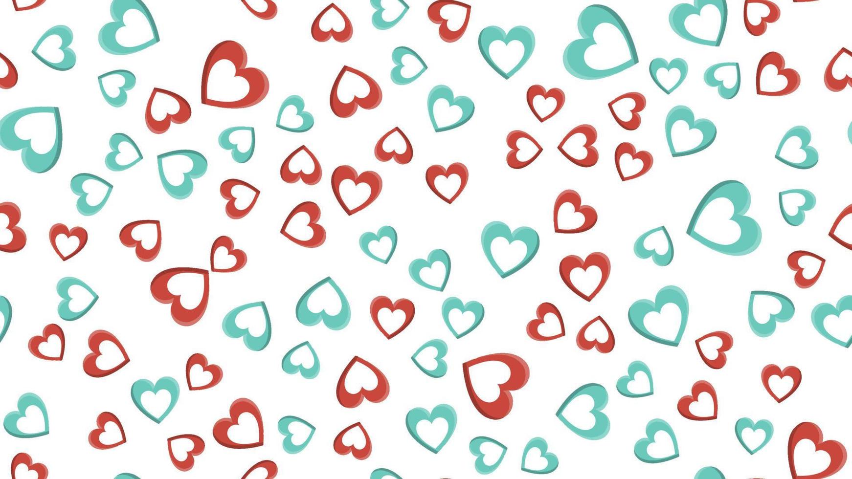 Endless seamless pattern of beautiful festive love joyful tender hearts on a white background. Vector illustration