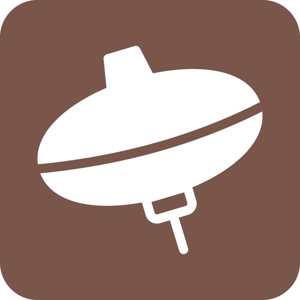 Spinning Top Glyph Round Background Icon vector