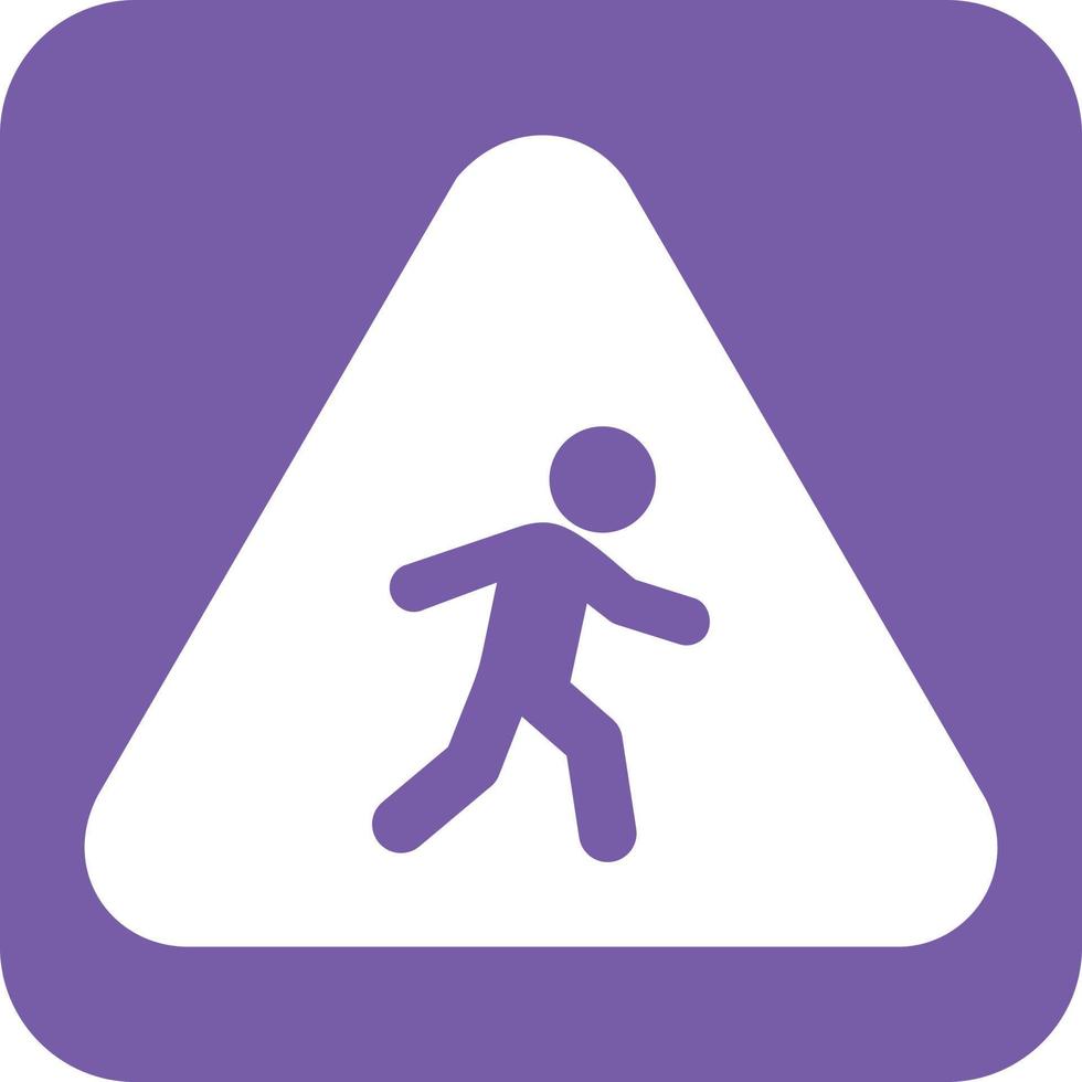 Pedestrian Glyph Round Background Icon vector