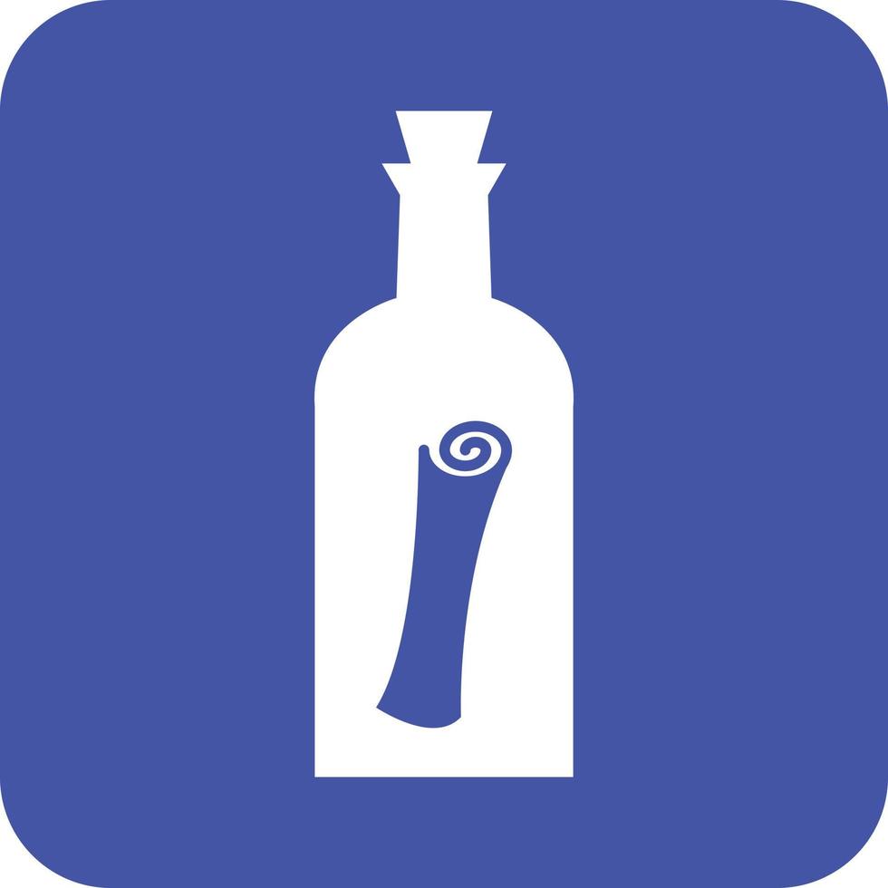 Scroll in Bottle Glyph Round Background Icon vector