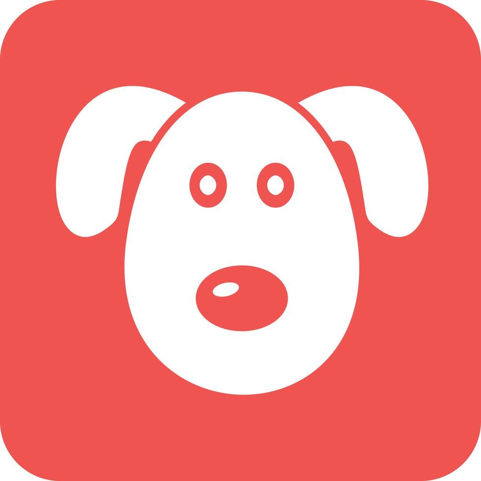 Dog Face Glyph Round Background Icon vector