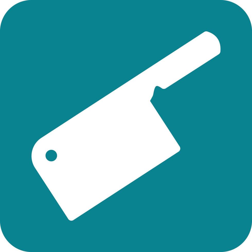 Meat Cleaver Glyph Round Background Icon vector