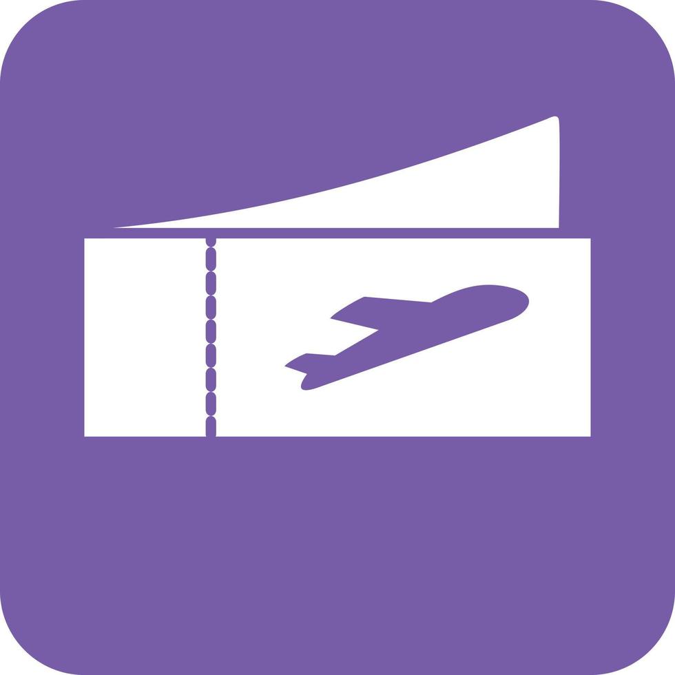Plane Tickets Glyph Round Background Icon vector