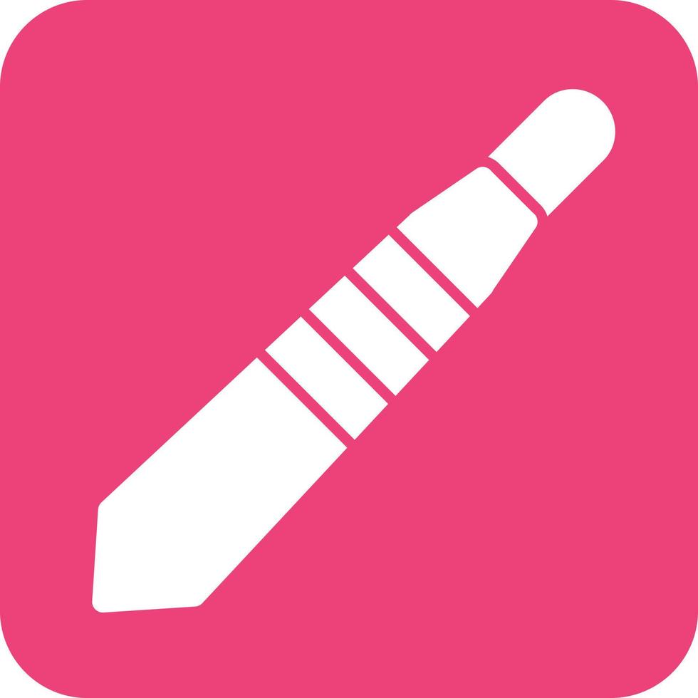 Scalpel Handle Glyph Round Background Icon vector