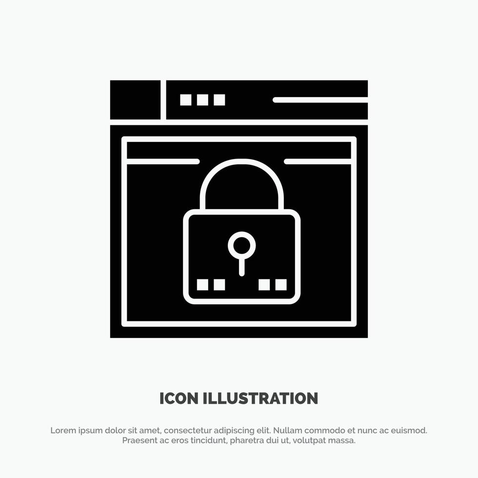 Login Secure Web Layout Password Lock  Flat Color Icon Vector icon banner Template