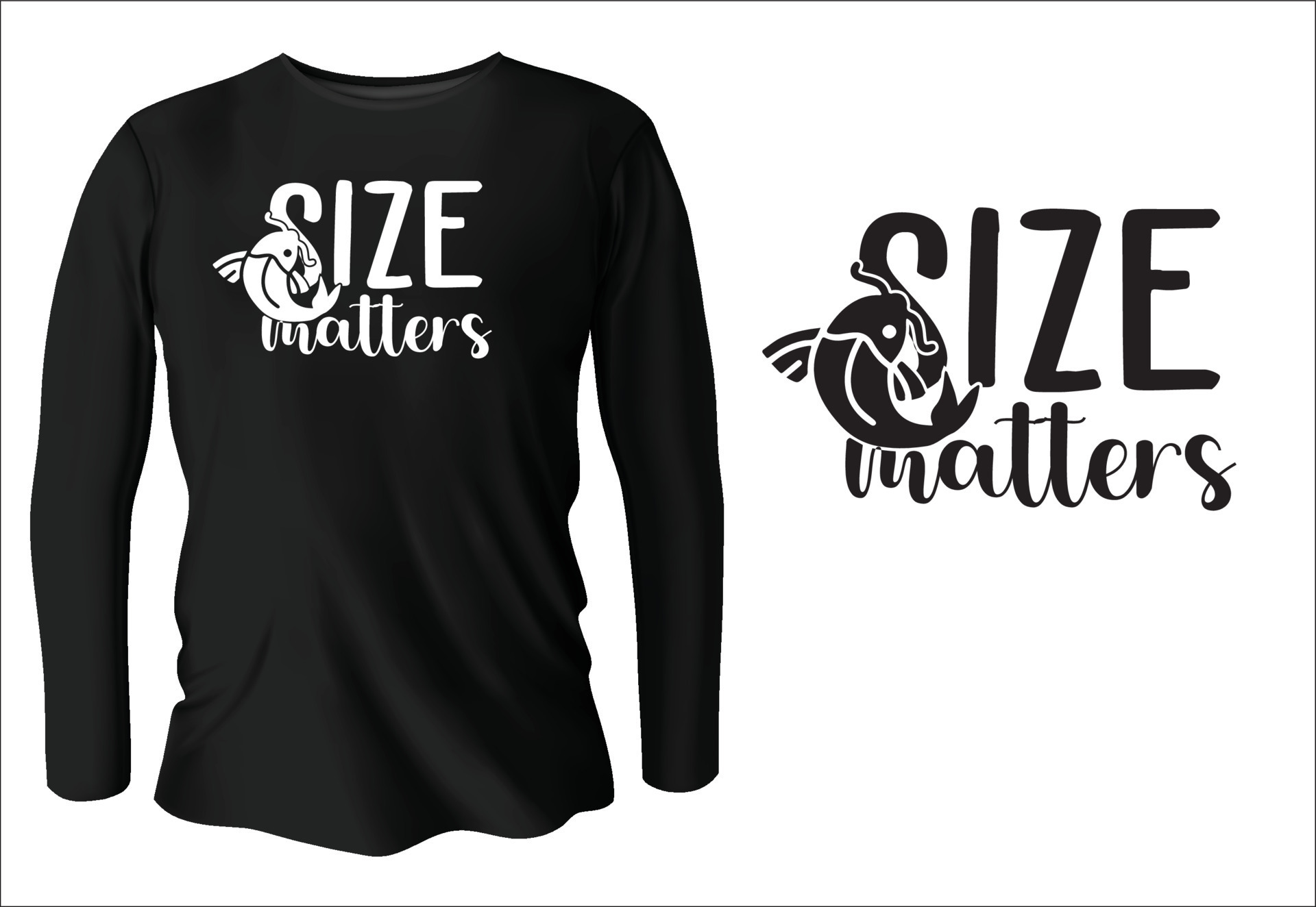 size matters t-shirt design with vector 13377863 Vector Art at Vecteezy