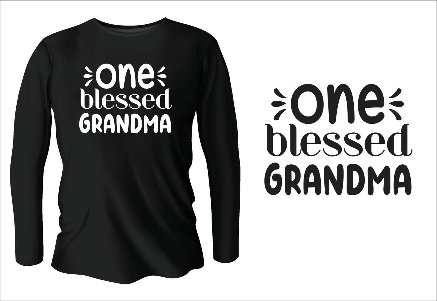 one blessed grandma t-shirt design with vector