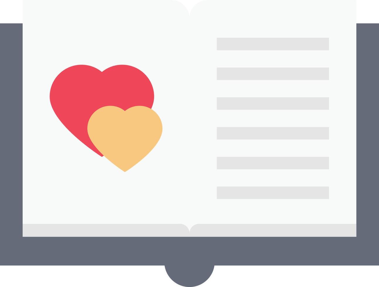 ilustración de vector de libro de amor en un fondo. símbolos de calidad premium. iconos vectoriales para concepto y diseño gráfico.