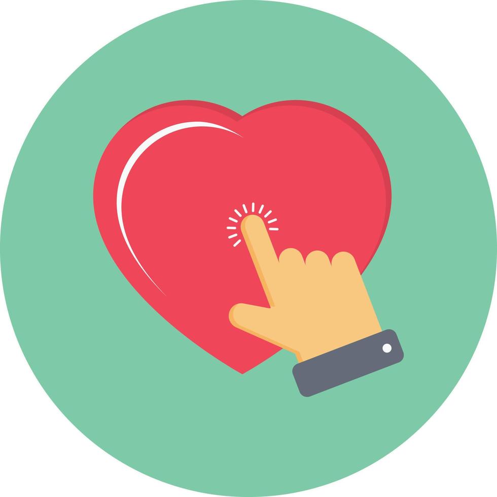 ilustración de vector de toque de corazón en un fondo. símbolos de calidad premium. iconos vectoriales para concepto y diseño gráfico.