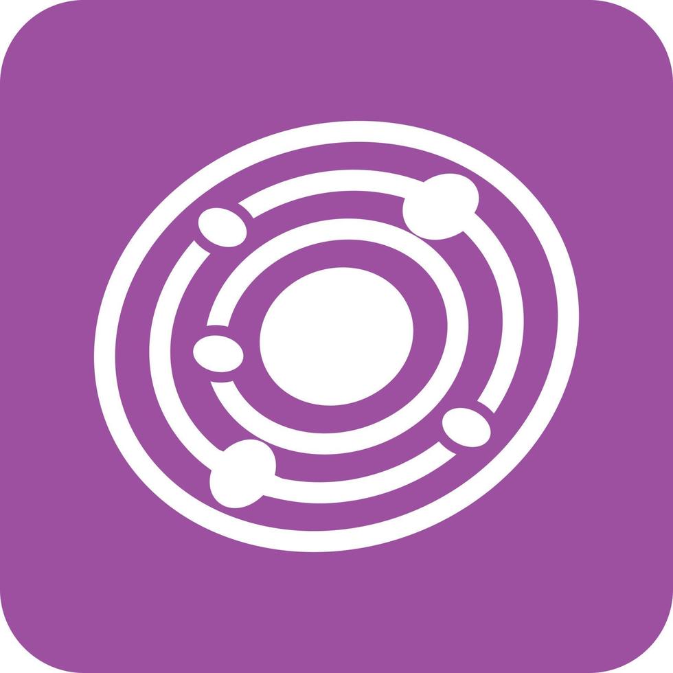 Solar System Glyph Round Background Icon vector