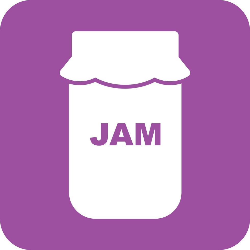 Jam Bottle Glyph Round Background Icon vector