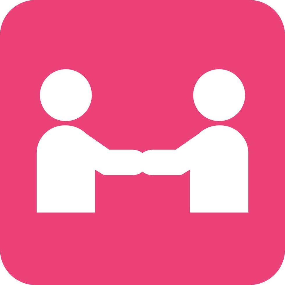 Handshake Glyph Round Background Icon vector