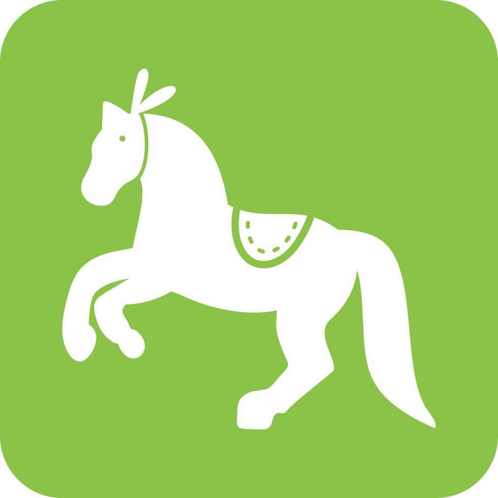 Horse Performing Glyph Round Background Icon vector