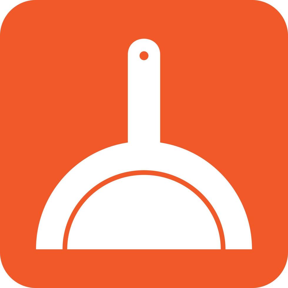 Dustpan Glyph Round Background Icon vector