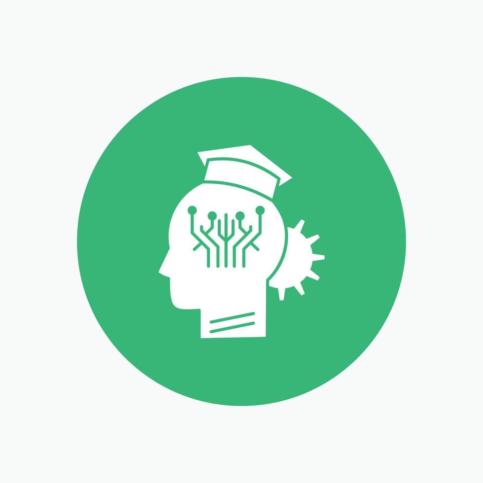 knowledge. management. sharing. smart. technology White Glyph Icon in Circle. Vector Button illustration