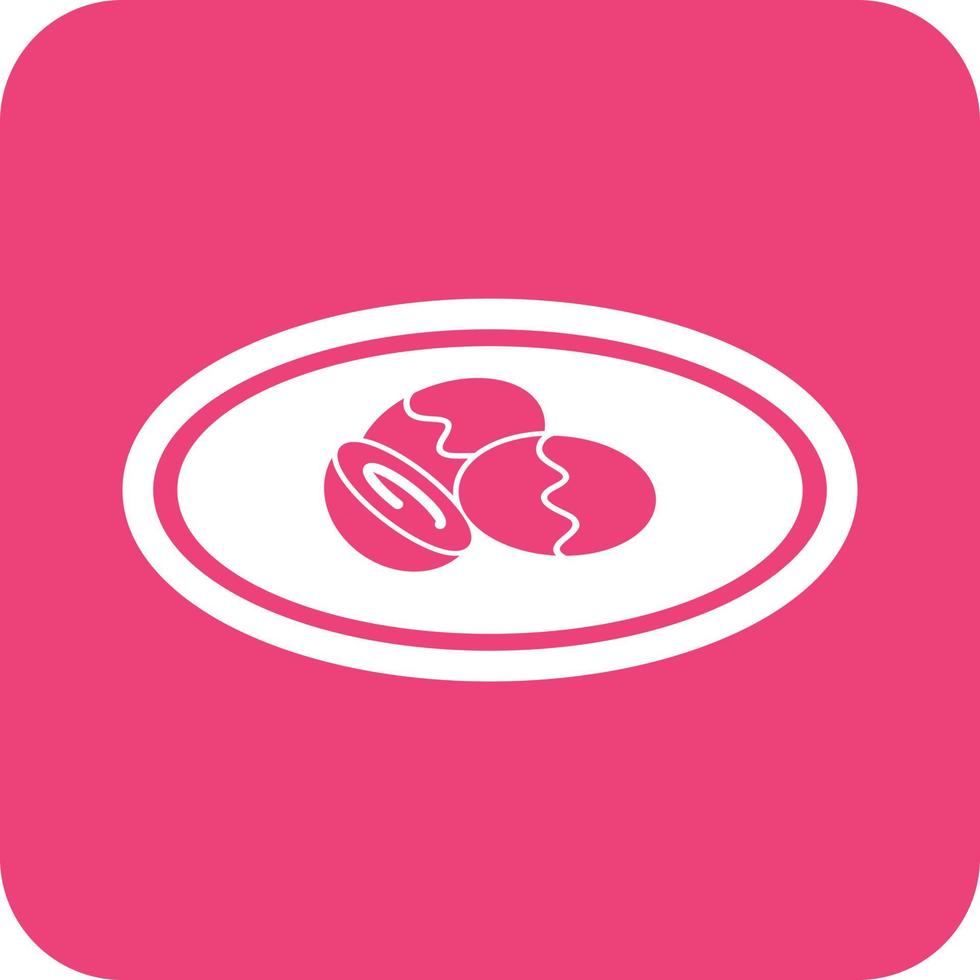 Plum Dumplings Glyph Round Background Icon vector