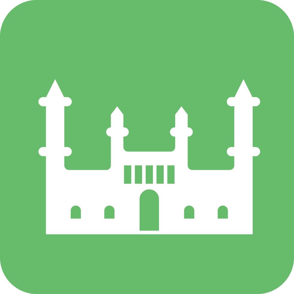 Castle Glyph Round Background Icon vector